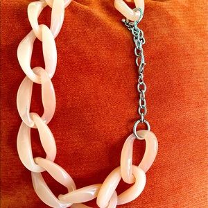 Aqua peach acrylic chunky link necklace